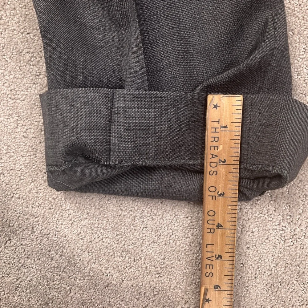 Tommy Hilfiger Suit Mens 46L 41W 31.5L Charcoal Gray Plaid Classic Neutral‎ Wool
